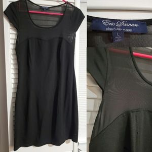 Black Bodycon Sweetheart & Mesh Eric Daman Dress